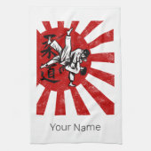 Judo Martial Arts Japans  Retro Design Theedoek (Verticaal)