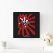 Judo Martial Arts met japanese rising Sun Vierkante Klok (Huis)
