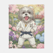 Judo Meester Shih Tzu Fleece Deken (Voorkant)