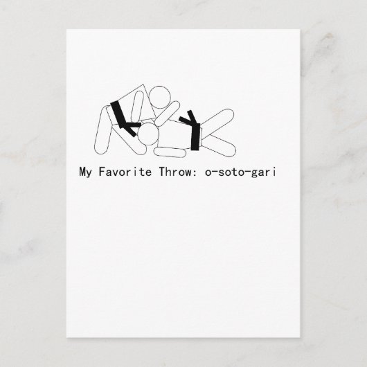 Judo My Fav Throw Osoto Gari Briefkaart (Voorkant)