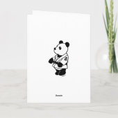 Judo Panda Cartoon met een Zwarte Band Gefelicitee Kaart (Achterkant)