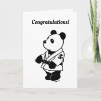 Judo Panda Cartoon met een Zwarte Band Gefelicitee