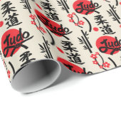 Judo Patroon - Zwarte Band, Kanji en Zon Cadeaupapier (Rol Hoek)