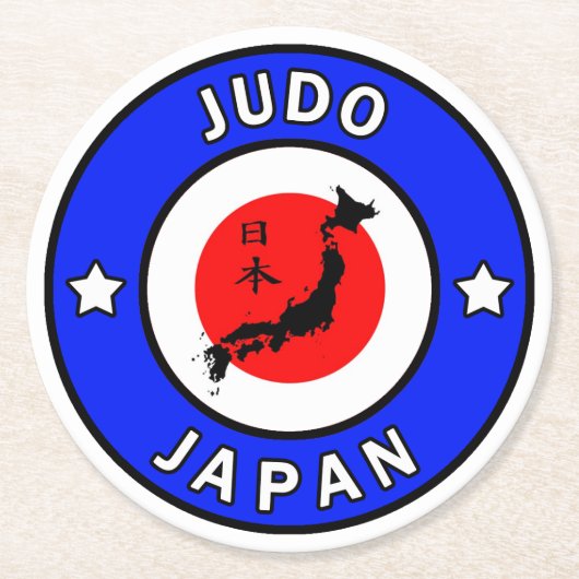Judo Ronde Kartonnen Onderzetter (Voorkant)