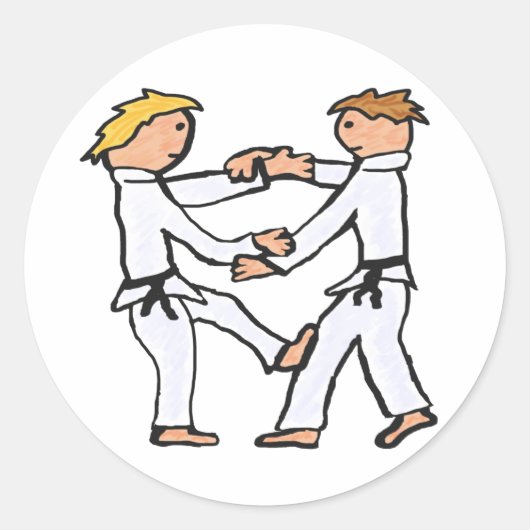 Judo Ronde Sticker (Voorkant)