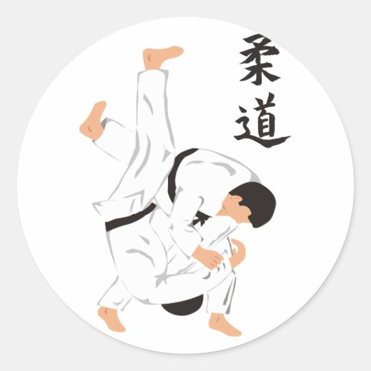 Judo Ronde Sticker (Voorkant)