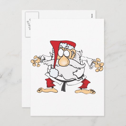 Judo-Santa Feestdagenkaart (Voorkant / Achterkant)