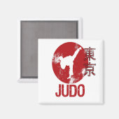 Judo Sport Japanse esthetische Tokyo vlag Gift Magneet (Voorkant / Achterkant)