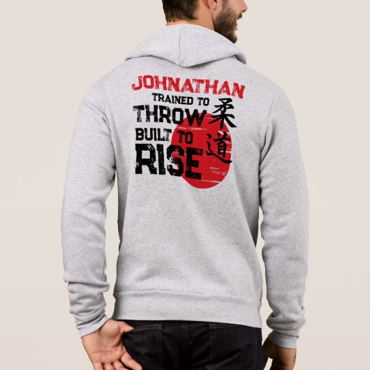 Judo - Trained to Throw - Built to Rise Hoodie (Achterkant)