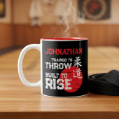 Judo - Trained to Throw - Built to Rise Tweekleurige Koffiemok