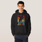 Judo Ura Nage Judoka Retro Zonsondergang Hoodie (Voorkant volledig)