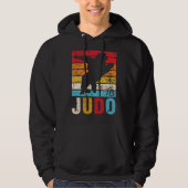 Judo Ura Nage Judoka Retro Zonsondergang Hoodie (Voorkant)