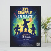 Judo Vechtkunst Kinderverjaardagsfeest Uitnodiging (Staand voorkant)