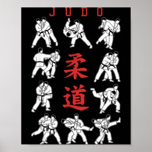 Judo Worp Sweep MMA Mixed Martial Arts Kanji Gi Poster