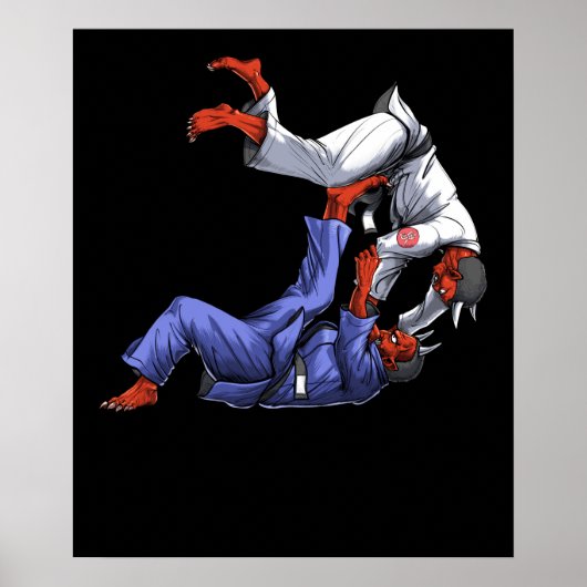Judo Wrestling Demons Oni Poster (Voorkant)