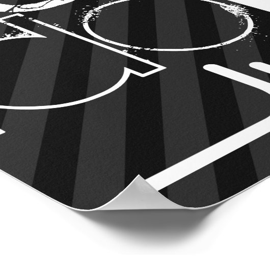 Judo; zwarte en donkere grijze strepjes poster (Hoek)