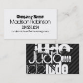 Judo; zwarte en donkere grijze strepjes visitekaartje (Voorkant / Achterkant)