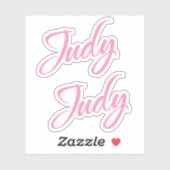 Judy Decoratieve Naam in Roze x2 Sticker (Vel)