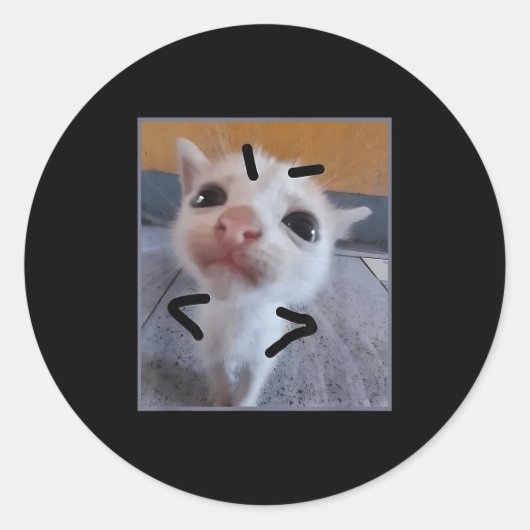 Judy Kat Funny Cat Lover Angry Kitten Meme Cute Ronde Sticker (Voorkant)