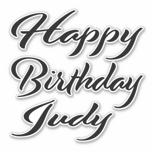 Judy Name Vorname black Sticker Geburtstag (Voorkant)