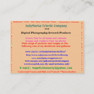 JudyMarisa Eclectic Company, Digitale Foto... Visitekaartje