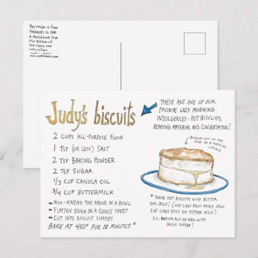 Judy's Biscuit Recipe Briefkaart (Voorkant / Achterkant)