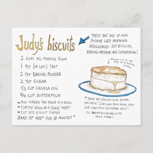 Judy's Biscuit Recipe Briefkaart (Voorkant)