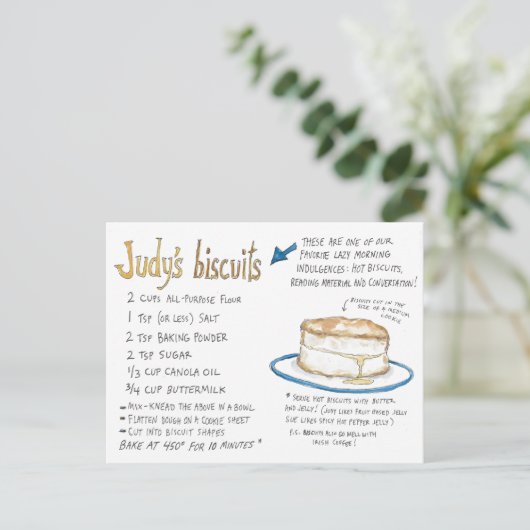 Judy's Biscuit Recipe Briefkaart (Staand voorkant)