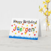 'Juergen' Verjaardag Kaart (Gele Bloem)