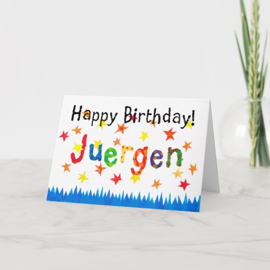 'Juergen' Verjaardag Kaart (Voorkant)