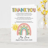 juf regenbooggedicht eindejaarsgroet kaart (Gele Bloem)