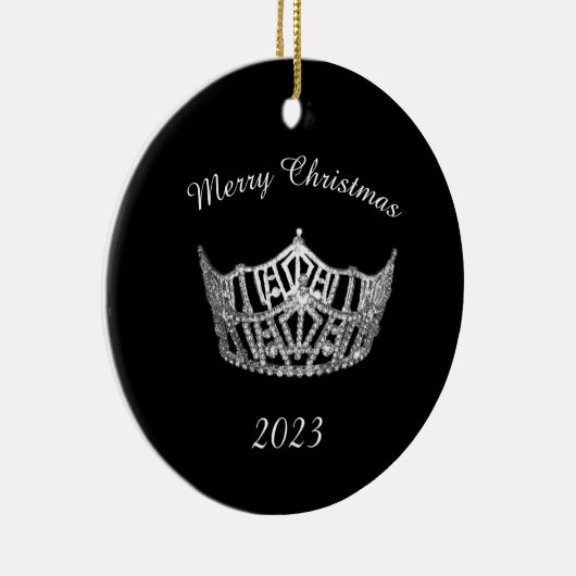 Juffrouw-Amerikaanse stijl Aangepaste cirkel-versi Keramisch Ornament (Rechts)