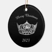 Juffrouw-Amerikaanse stijl Aangepaste cirkel-versi Keramisch Ornament (Links)