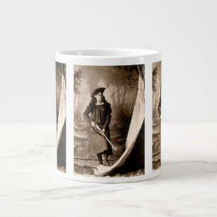 Juffrouw Annie Oakley met geweer, antieke fotoport Grote Koffiekop