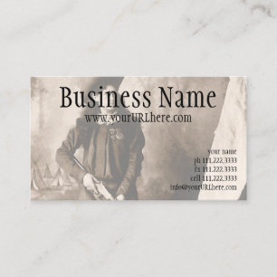 Juffrouw Annie Oakley met geweer, antieke fotoport Visitekaartje