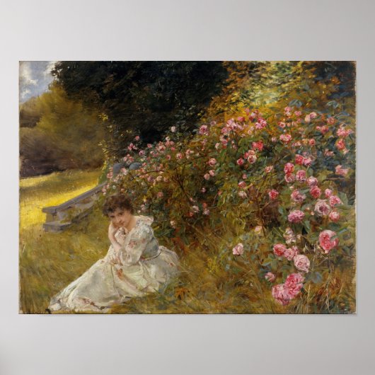 Juffrouw Hardy op het rozenterras in Rugenpark Poster (Voorkant)