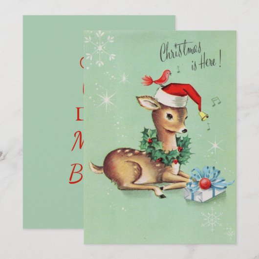 juffrouw met Kerstmis Feestdagenkaart (Voorkant / Achterkant)