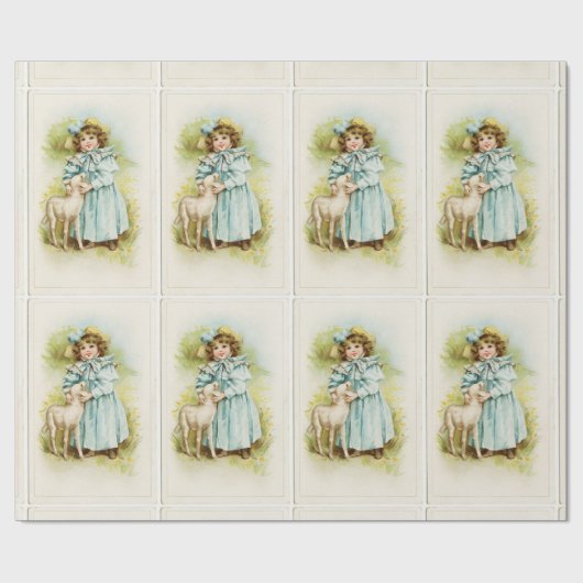 juffrouw met Lamb Cadeaupapier (Vlak)