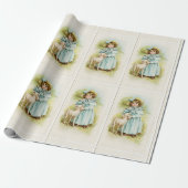 juffrouw met Lamb Cadeaupapier (Uitgerold)