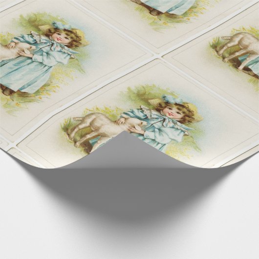  juffrouw met Lamb Cadeaupapier (Hoek)
