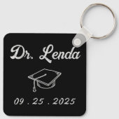 Juffrouw Mrs. Dr. Eigenlijk Funny humor PhD Sleutelhanger (Achterkant)