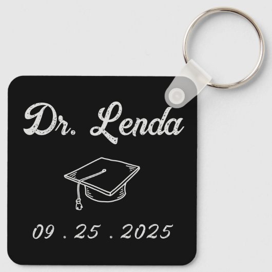 Juffrouw Mrs. Dr. Eigenlijk Funny humor PhD Sleutelhanger (Achterkant)