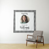 Juffrouw naar Mevrouw Banner Boho Bruiloftsfeest Wandkleed (In situ)