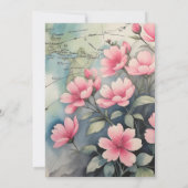 Juffrouw naar mevrouw Reis Roze Strik Bruidsjurk B Bedankkaart (Achterkant)