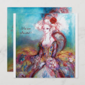 JUFFROUW POMPADOUR , Chique Goud Kledingfeest Kaart (Voorkant / Achterkant)