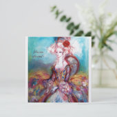 JUFFROUW POMPADOUR , Chique Goud Kledingfeest Kaart (Staand voorkant)