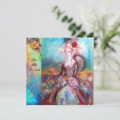 JUFFROUW POMPADOUR , Chique Goud Kledingfeest Kaart (Staand voorkant)