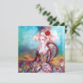 JUFFROUW POMPADOUR ,Chique goud verkleedfeest Kaart (Staand voorkant)