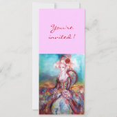 JUFFROUW POMPADOUR , Chique goud verkleedfeest Kaart (Achterkant)