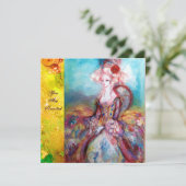 JUFFROUW POMPADOUR , Chique goud verkleedfeest Kaart (Staand voorkant)